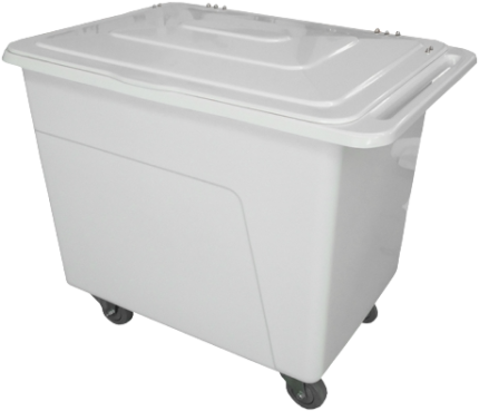 CARRO CONTAINER EM FIBERGLASS COM TAMPA - 345 LITROS RODÍZIOS 04"