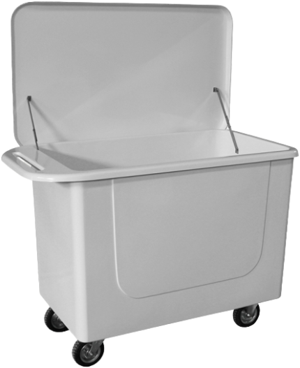 CARRO CONTAINER EM FIBERGLASS COM TAMPA - 500 LITROS PNEUS 06"
